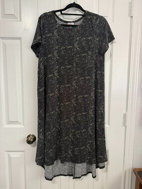 Lularoe Carly Dress Heathered Black and White Size M